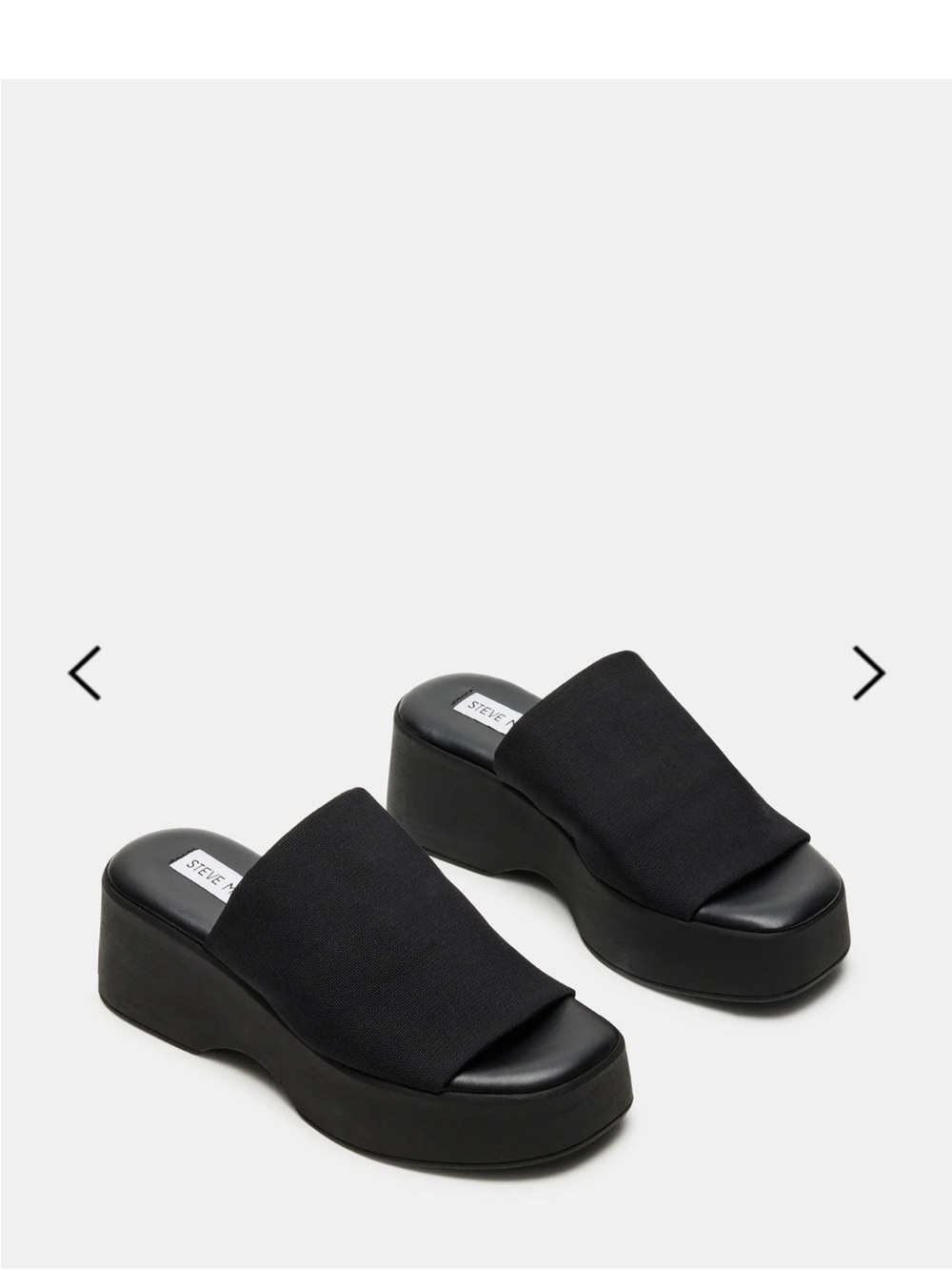 Steve Madden Black Platform Mule Slides